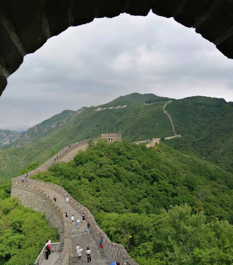 Hiking on the Mutianyu Great Wall with scenic views