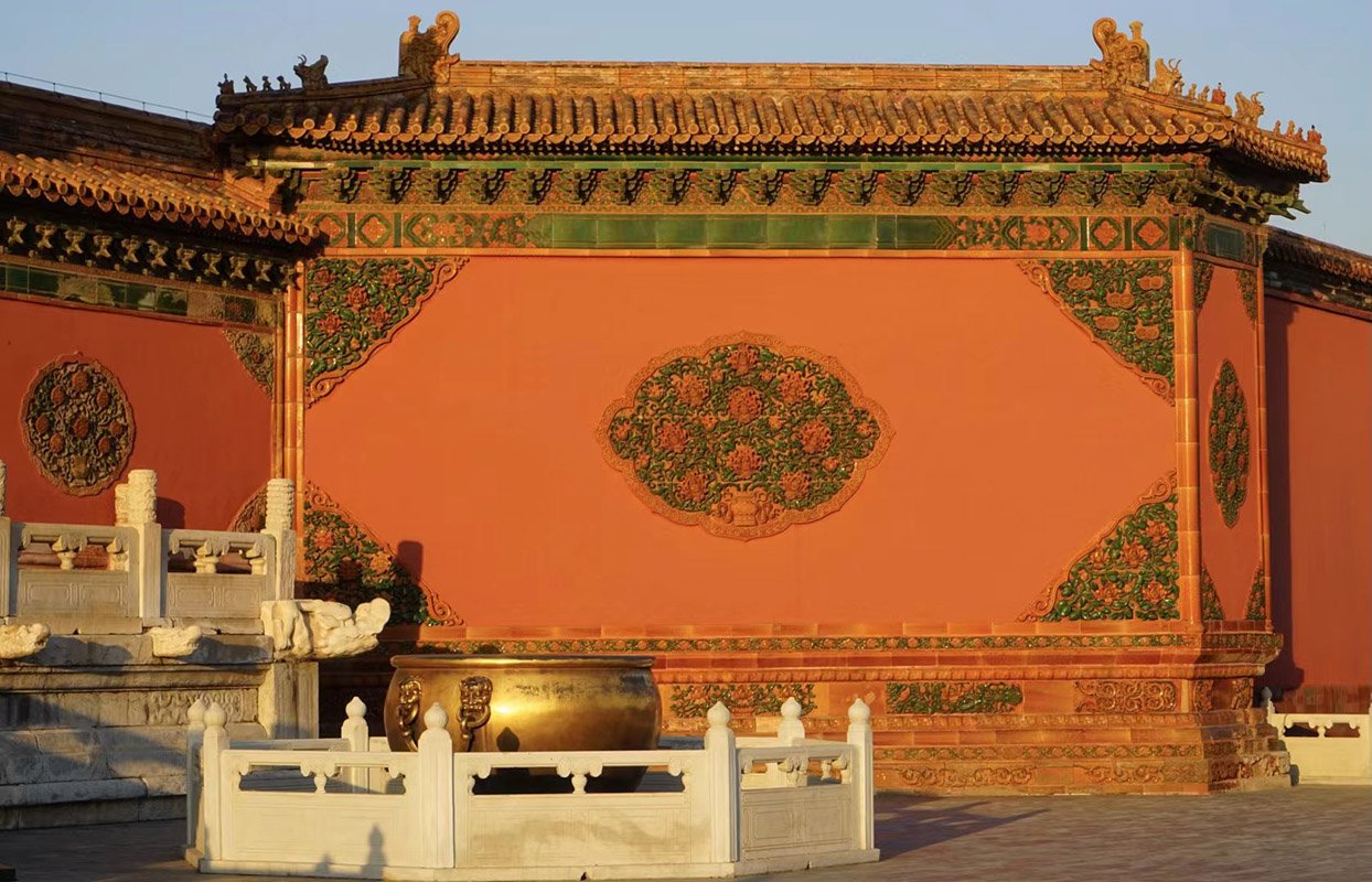 Intricate traditional Chinese brick carving details