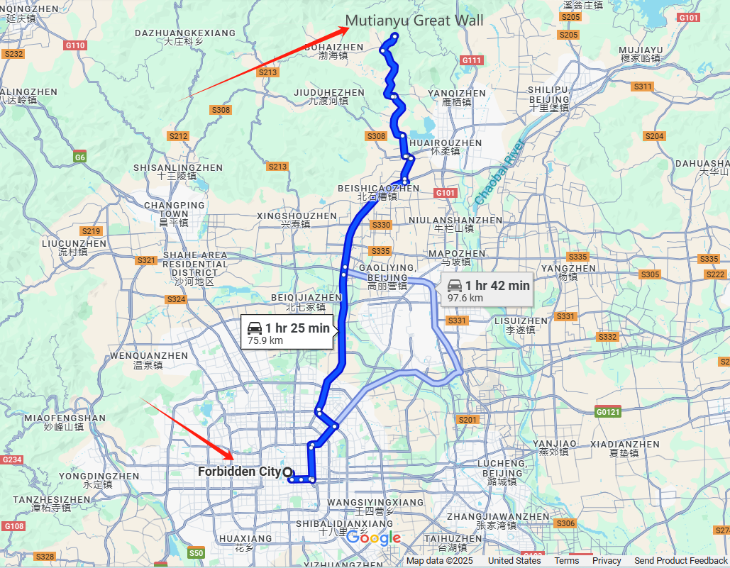 Forbidden city to great wall