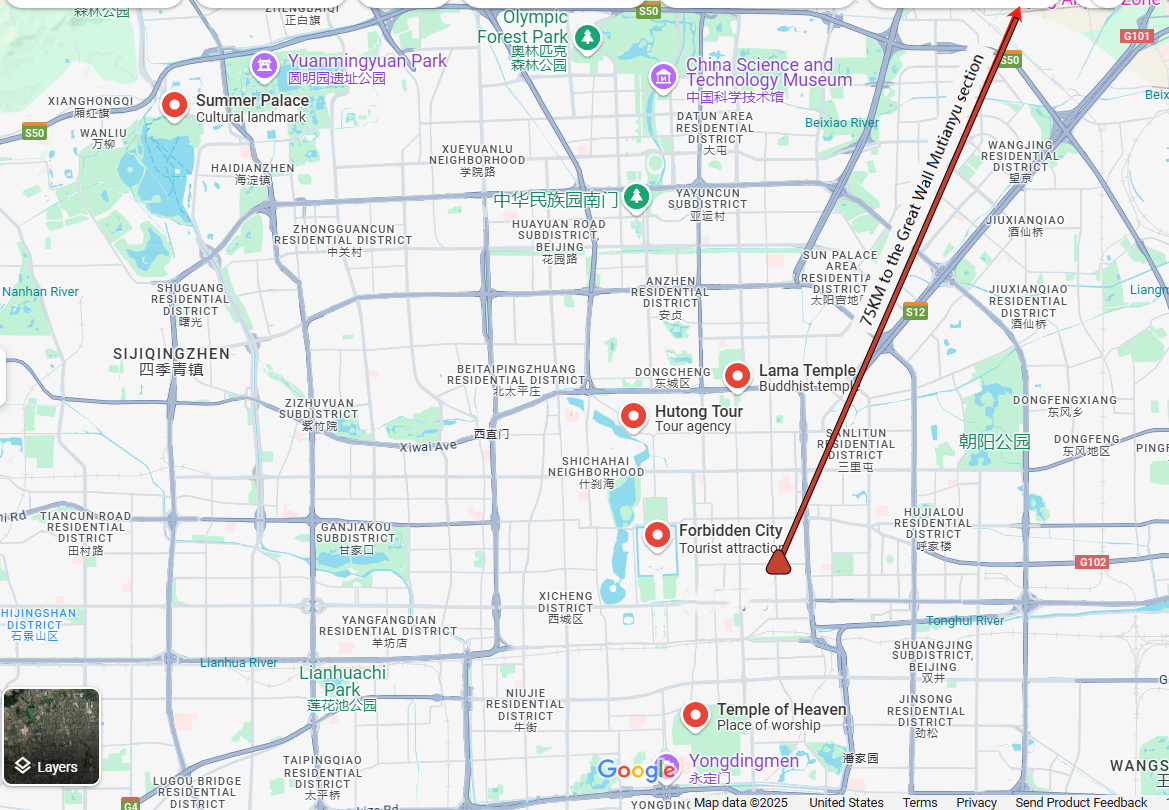Map of Beijing tourists attraction