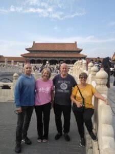 Happy guests at the Forbidden City, snapped tickets urgently by a Beijing guide with 20 years of experience.